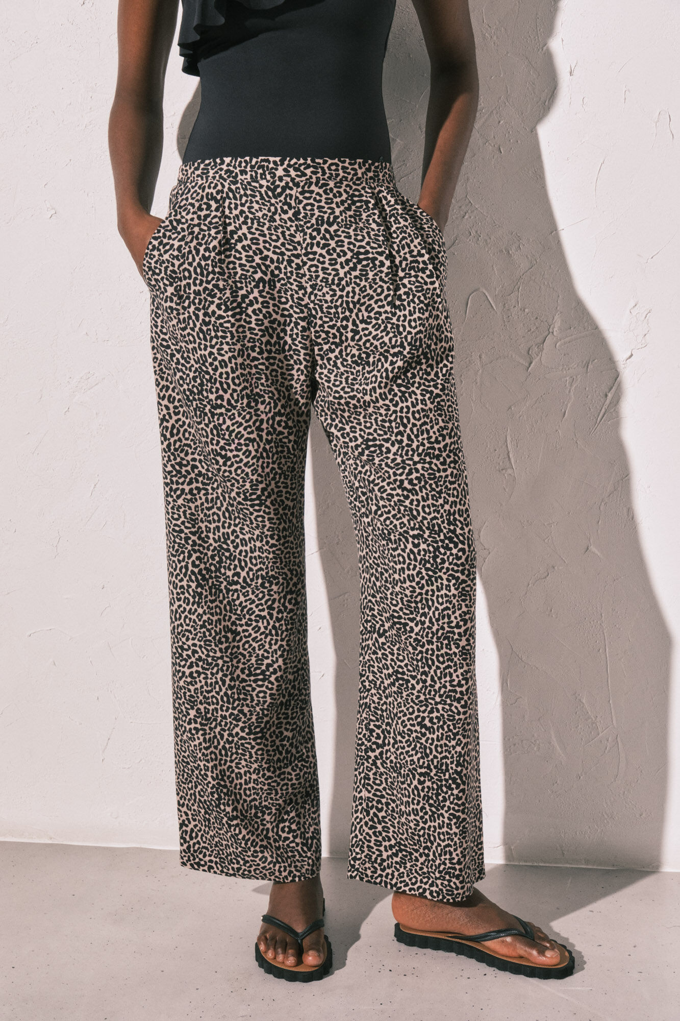 Women'secret Pantal&oacute;n fluido animal print blanco