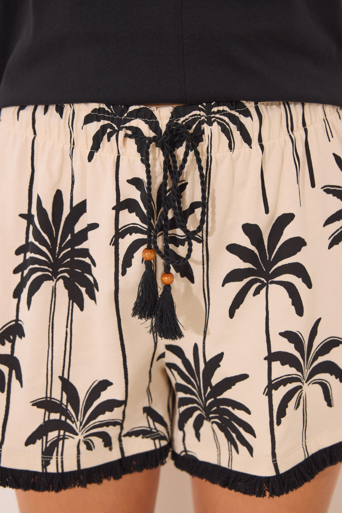 Women'secret Pijama corta 100% algod&oacute;n con estampado de Mickey Mouse negro