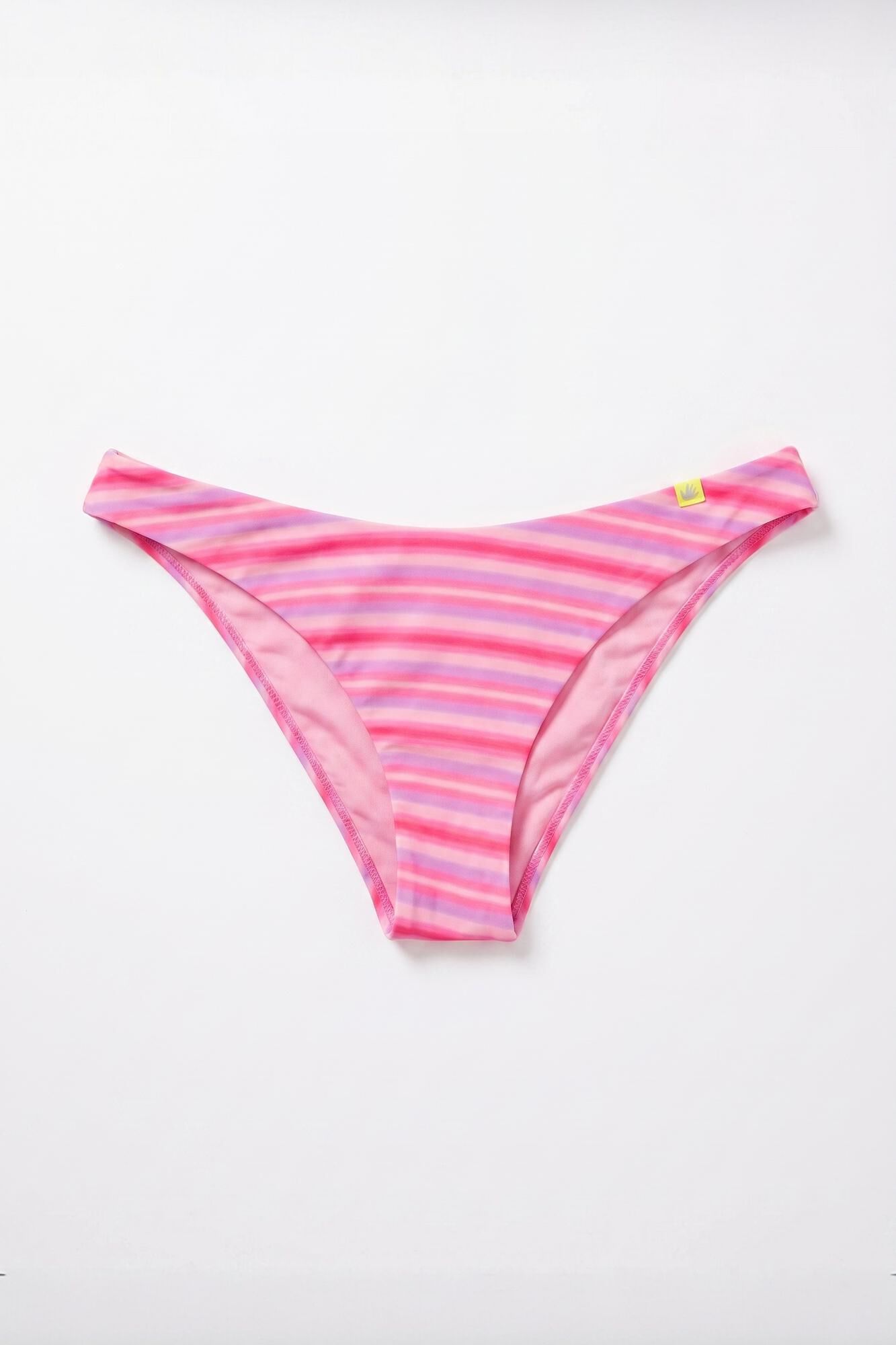 HI&BYE Panty de bikini brasile&ntilde;o estampado de rayas rosa rosa