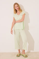 Womensecret Pijama Capri de viscosa verde verde