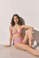 Women'secret Panty short de bikini estampado geom&eacute;trico rosa
