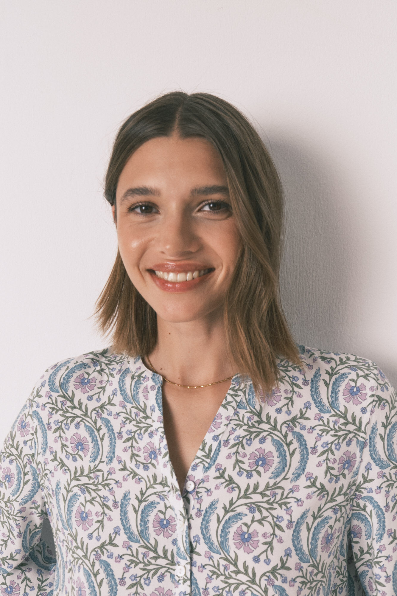 Women'secret Playera de dormir verde floral de manga 3/4 verde