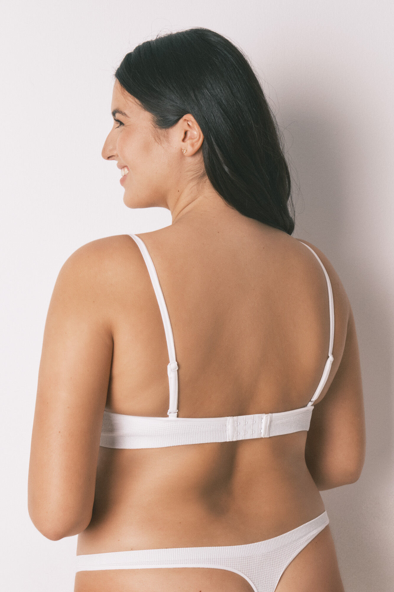 Women'secret Top de canal&eacute; sin costuras de lurex blanco marfil