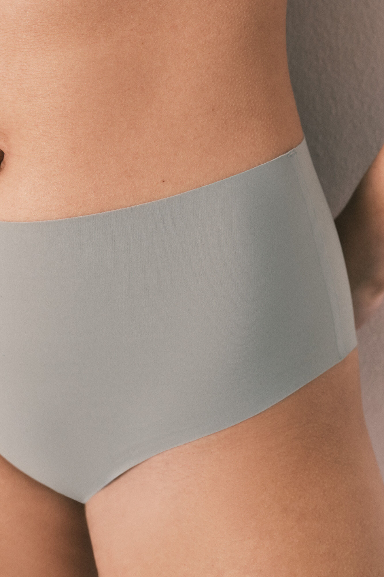 Women'secret Panty alta clean cut de microfibra kaki kaki