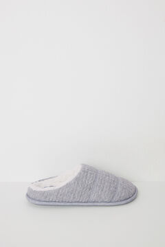 Womensecret Pantuflas para casa cerradas con relleno color marfil azul