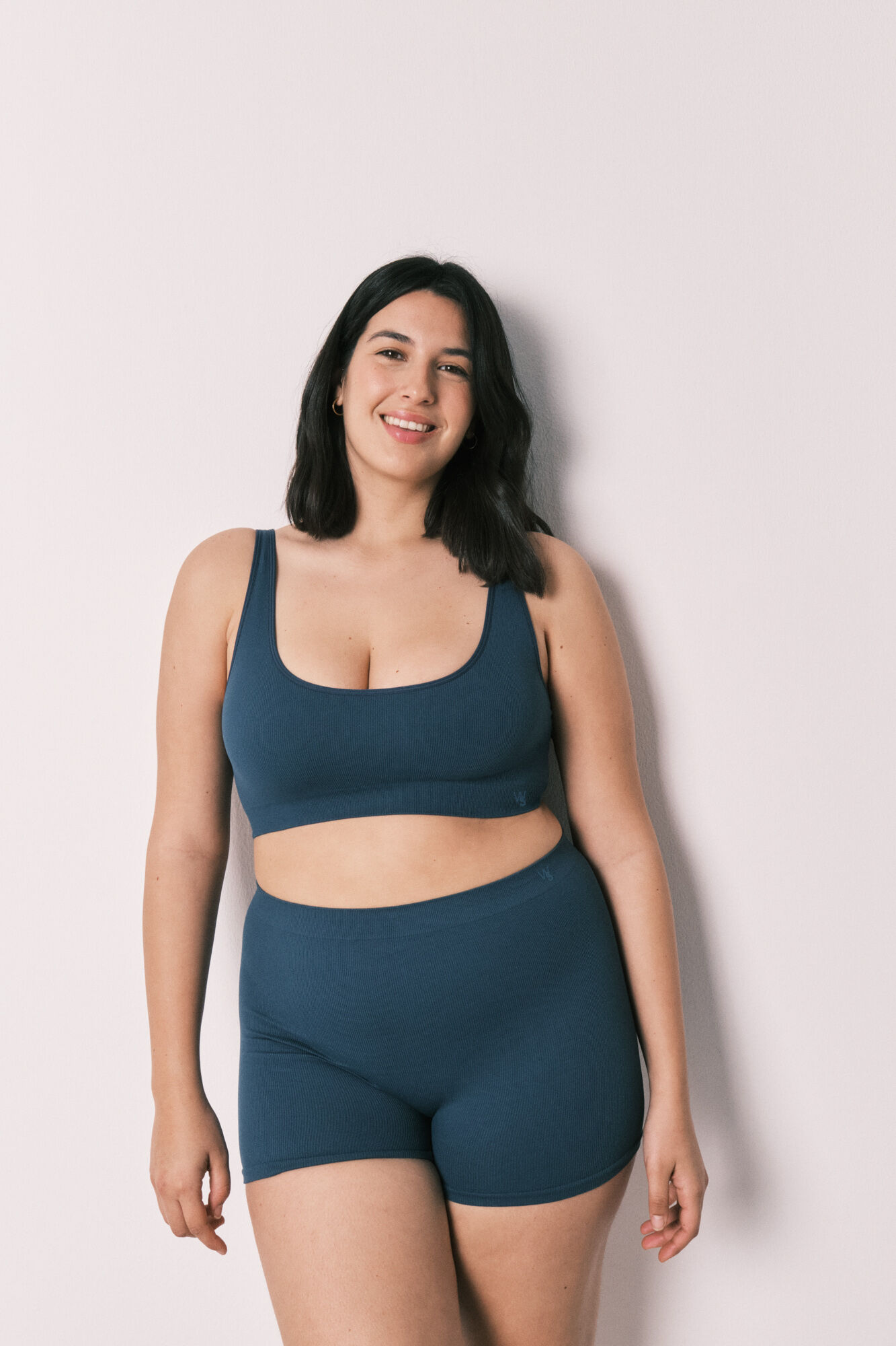 Women'secret Top liso sin costuras azul azul