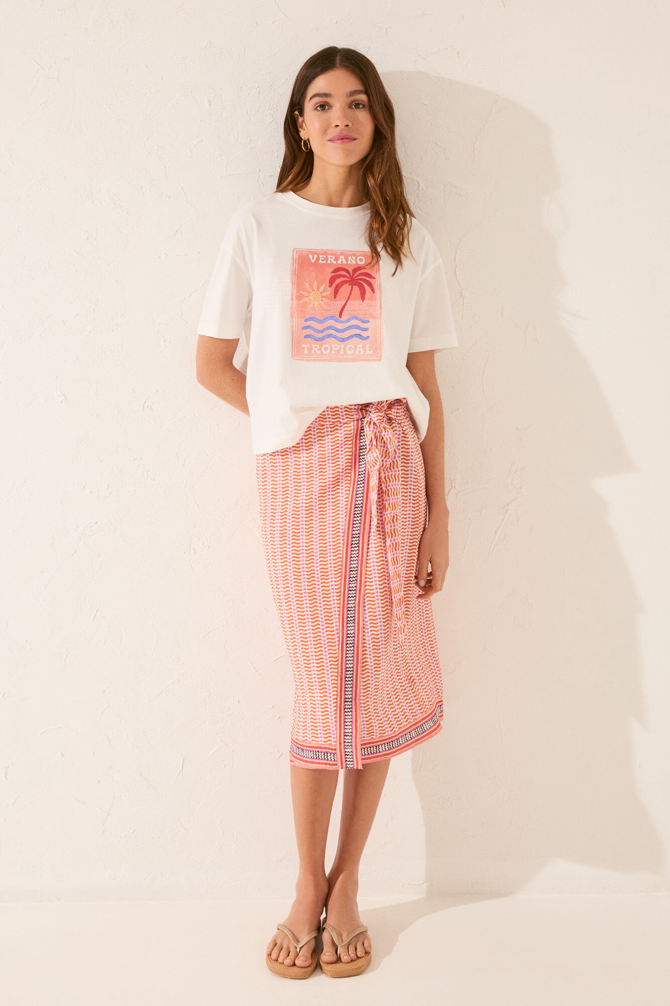 Women'secret Playera boxy 100% algod&oacute;n blanca marfil