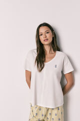 Women'secret Pijama capri de algod&oacute;n blanco marfil