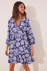 Women'secret Playera de dormir de viscosa con estampado azul estampado