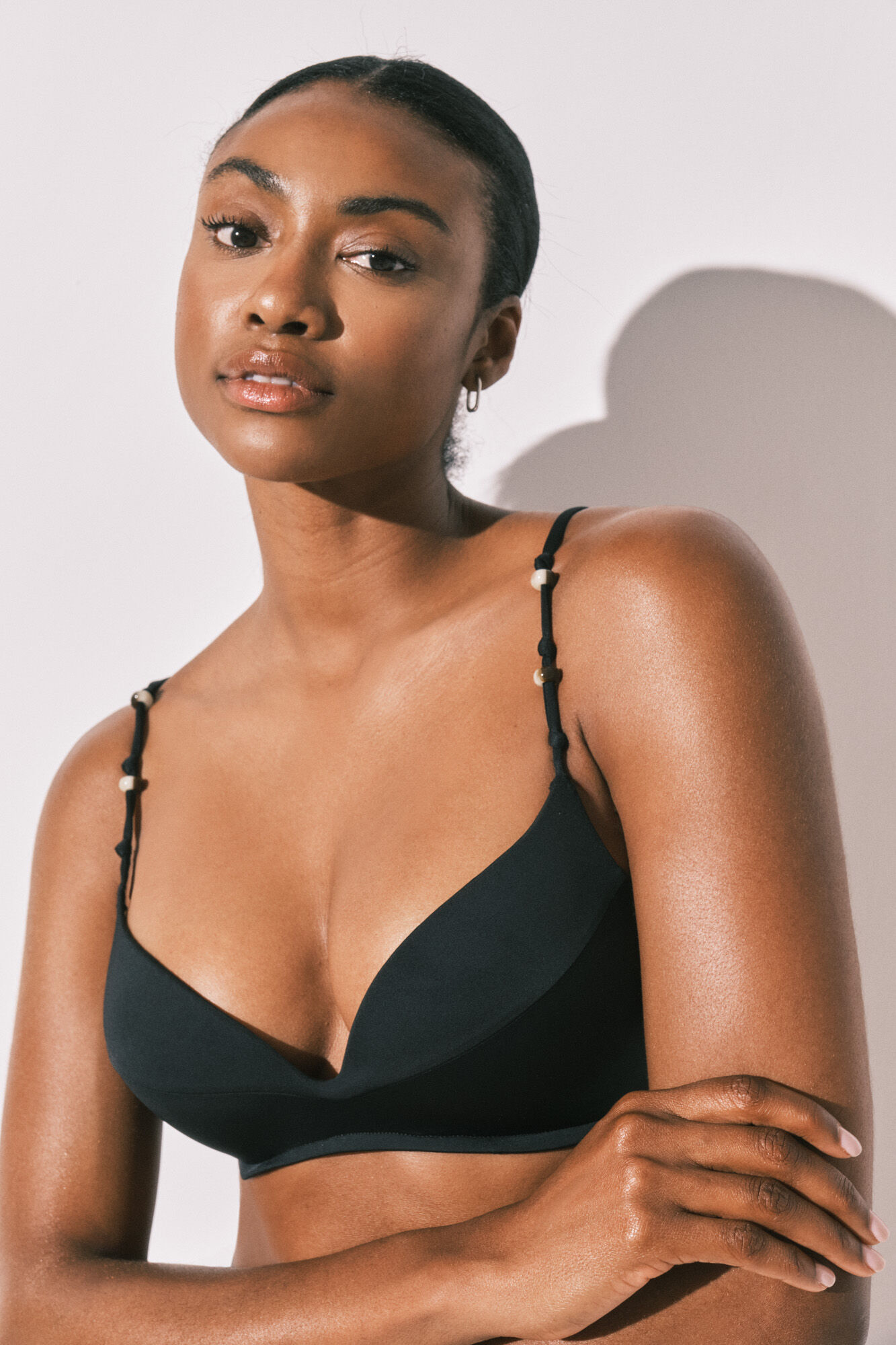 Women'secret Top bikini de copa fija negro