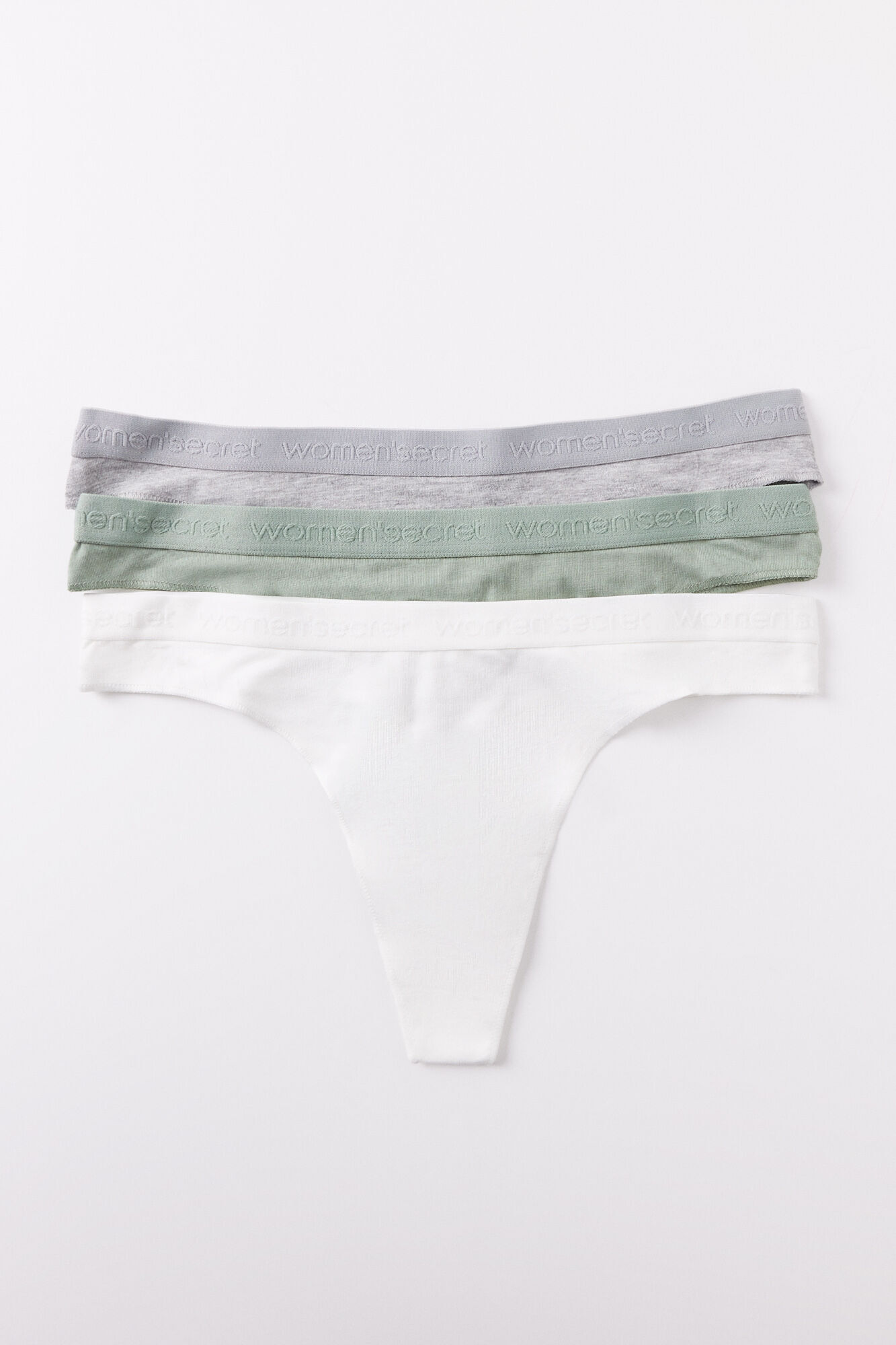Women'secret Pack 3 tangas algod&oacute;n logo blanco
