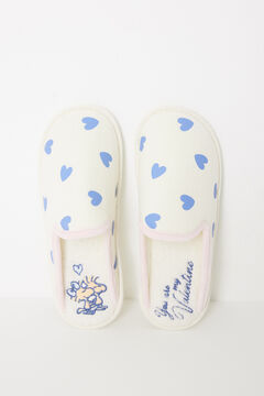 Womensecret Pantuflas casa corazones marfil