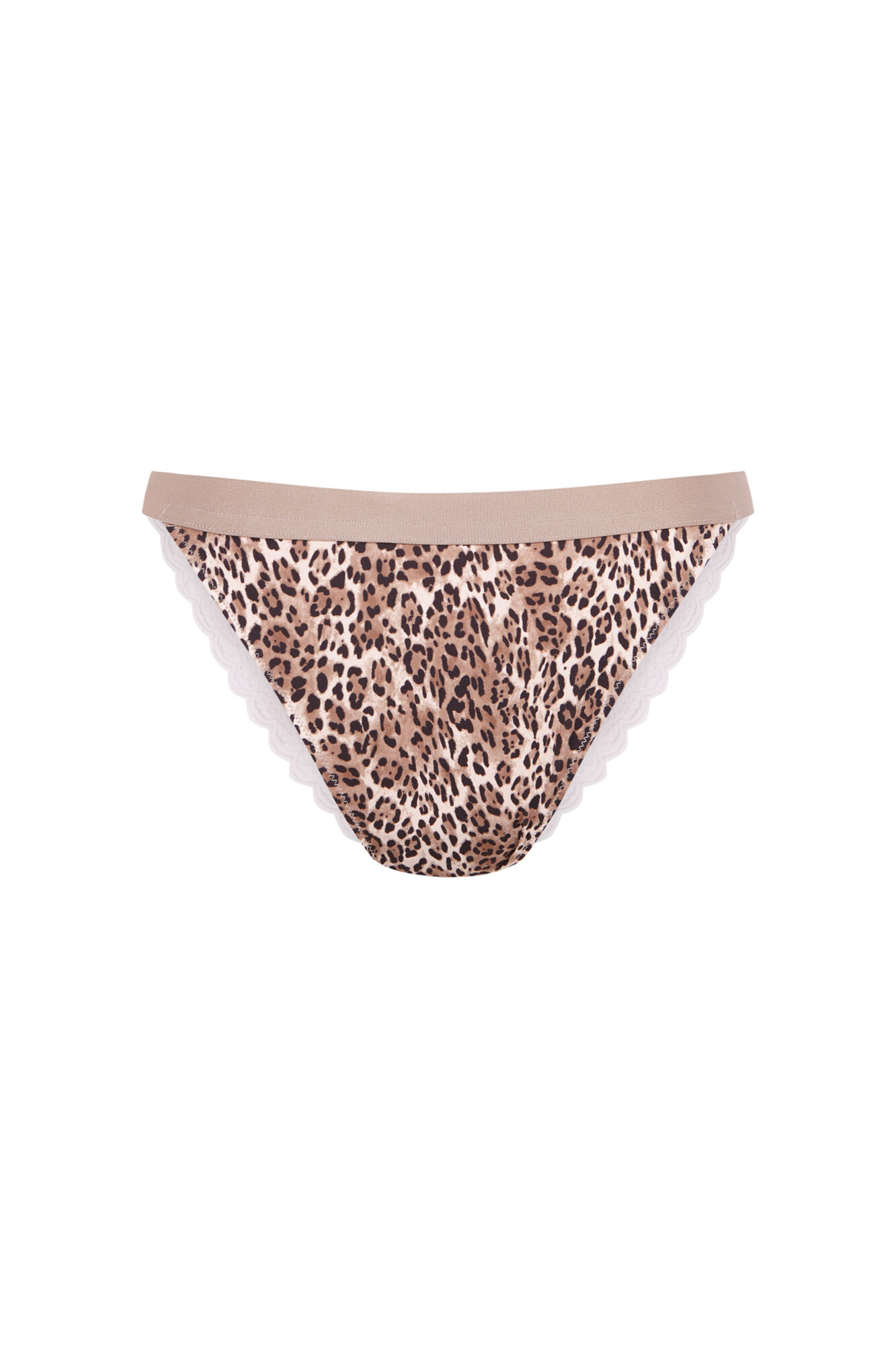 Women'secret Panty brasile&ntilde;o con estampado animal marr&oacute;n  estampado
