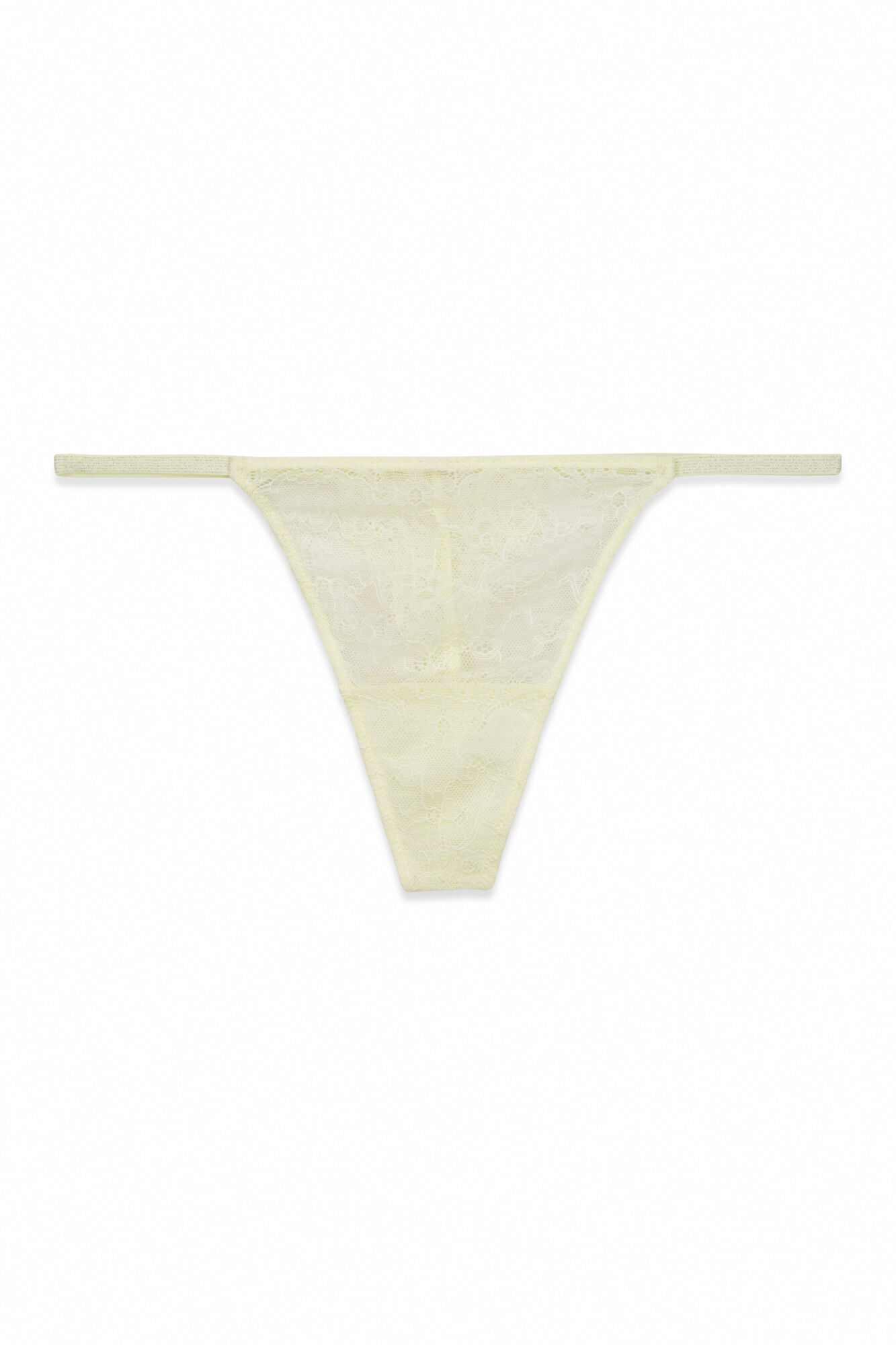 HI&BYE Tanga de encaje floral amarillo amarillo