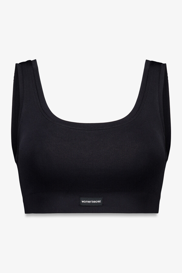 Women'secret LOVELY top reversible sin costuras costuras en negro negro