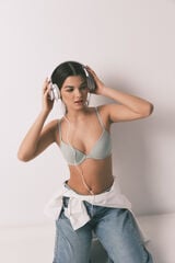 HI&BYE Bra push up de algod&oacute;n verde verde