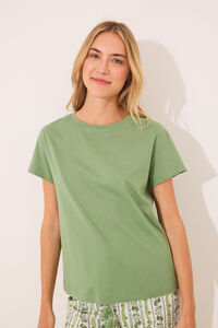 Women'secret Pijama de manga corta de algod&oacute;n con estampado verde