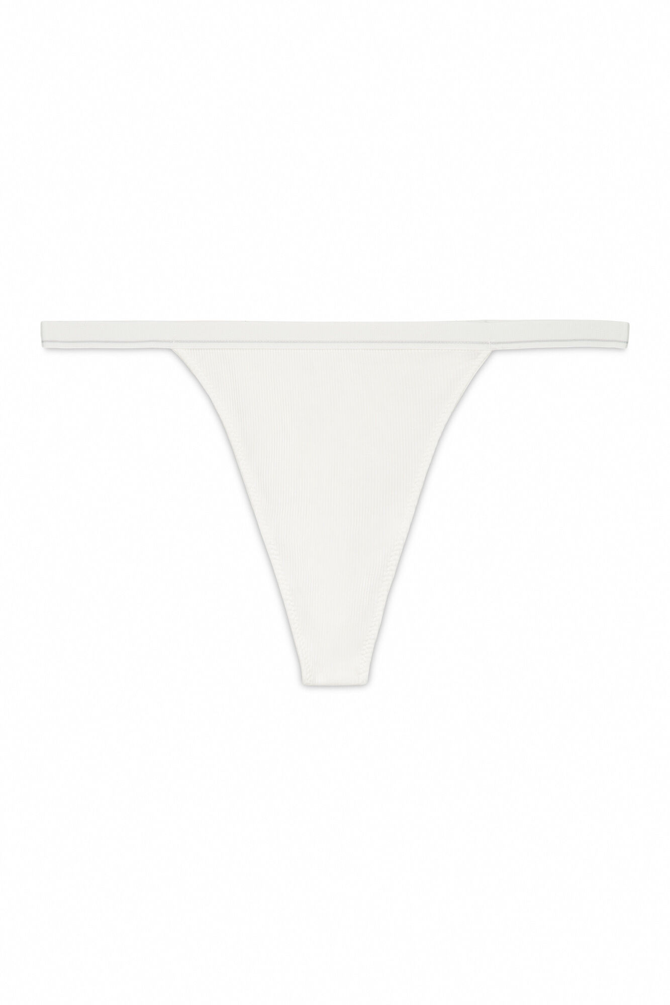 Women'secret Tanga de algod&oacute;n acanalado blanco blanco