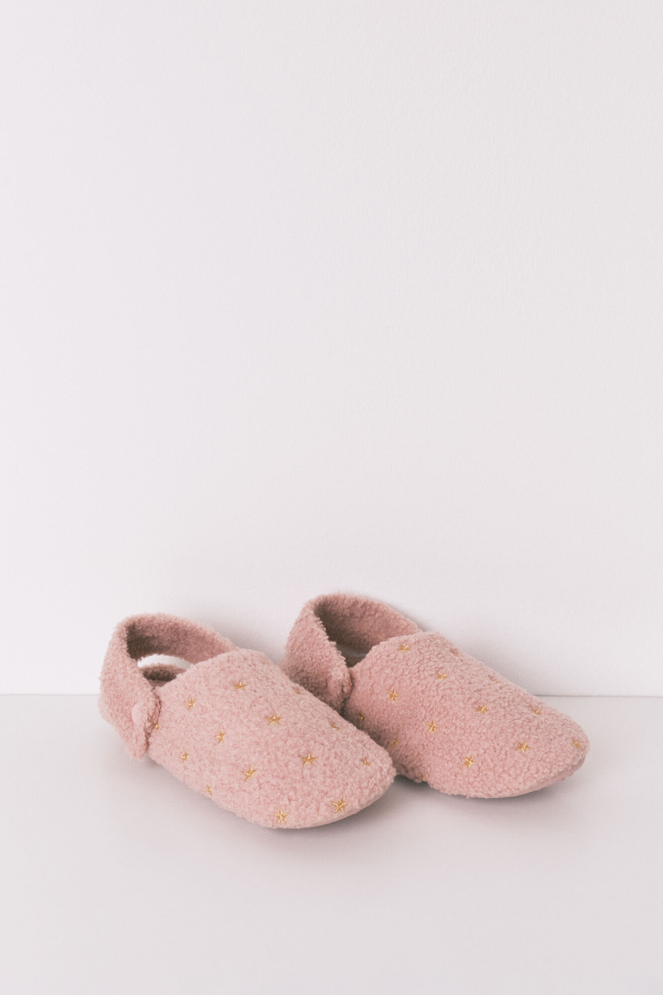 Women'secret Pantuflas para casa de borrego con purpurina rosa