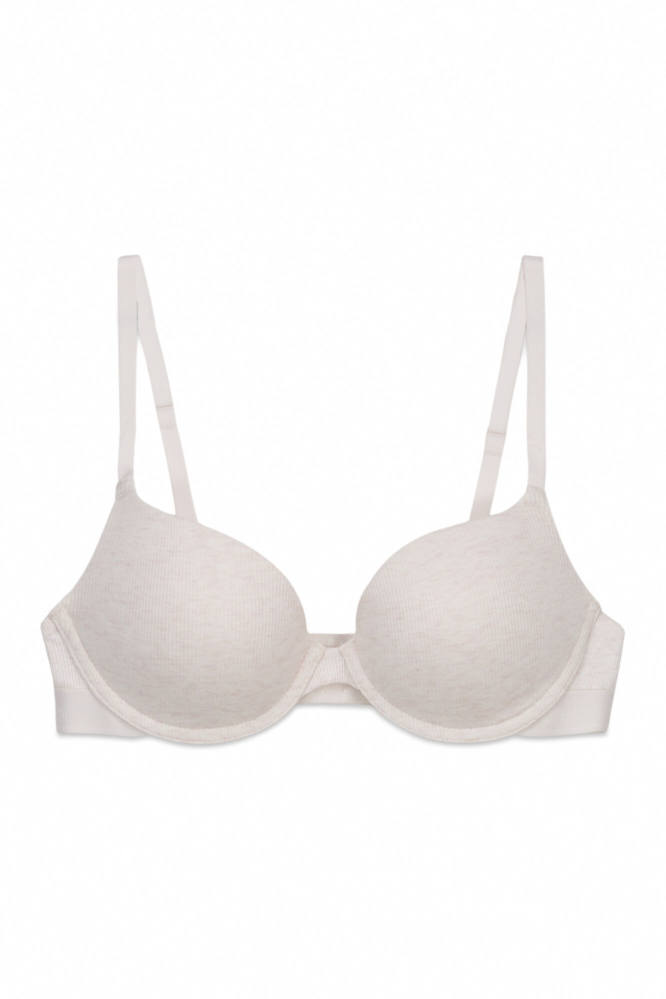 Women'secret Brasier push up de algod&oacute;n acanalado beige GORGEOUS marfil