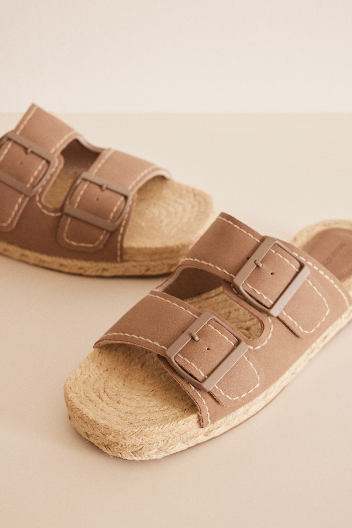 Women'secret Sandalias yute beige hebillas nude