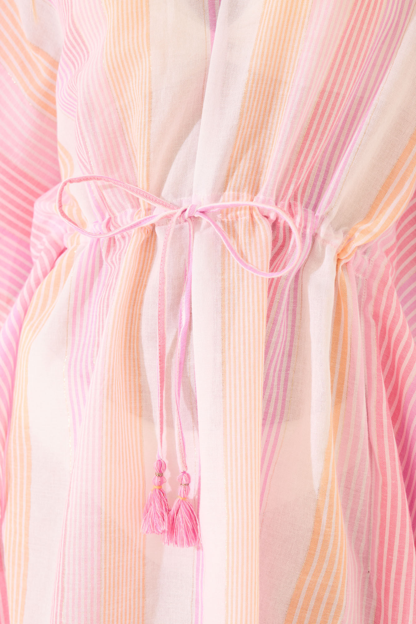 Women'secret T&uacute;nica short de algod&oacute;n con estampado de rayas rosas rosa