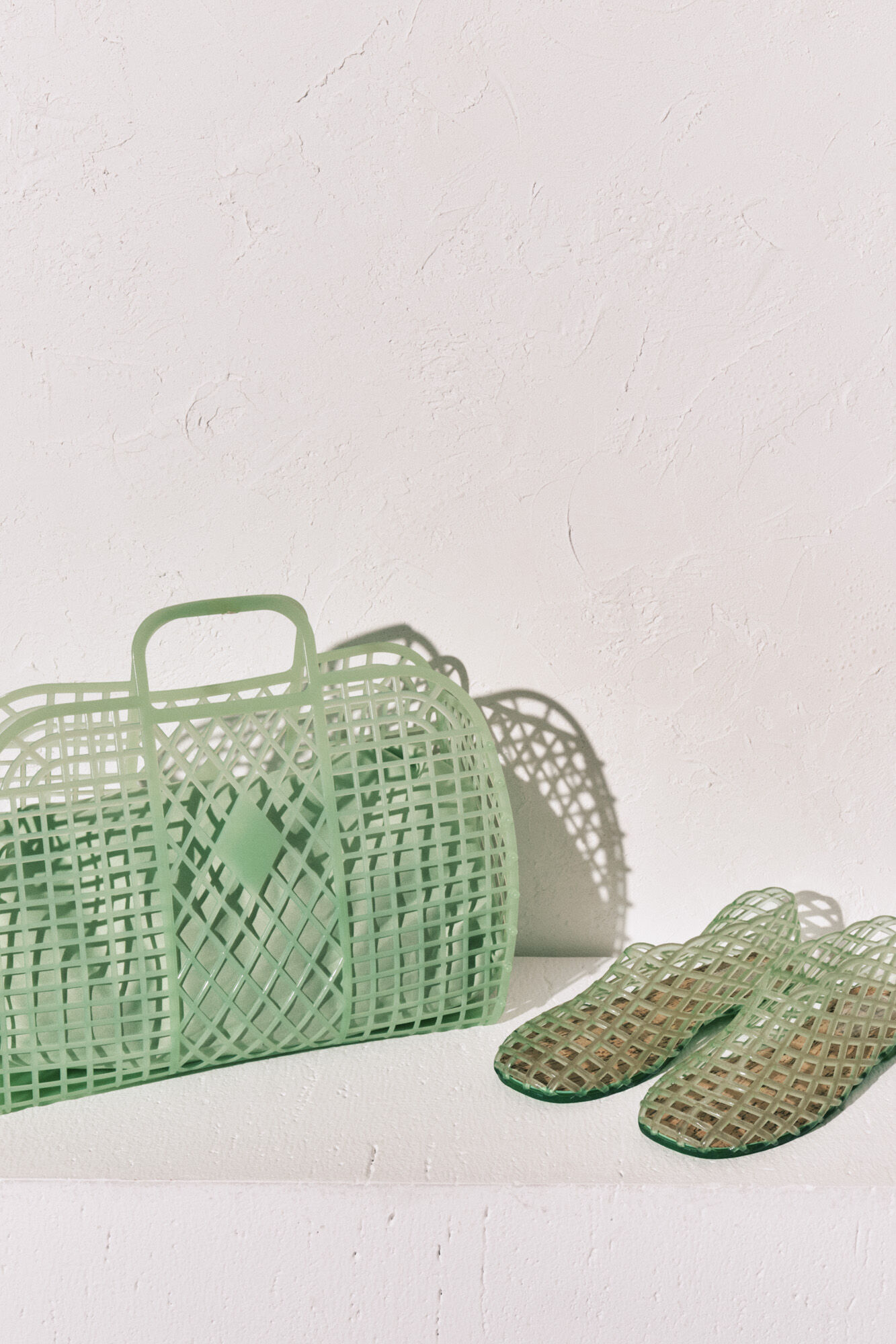 Women'secret Bolsa mediana jelly efecto de red verde verde