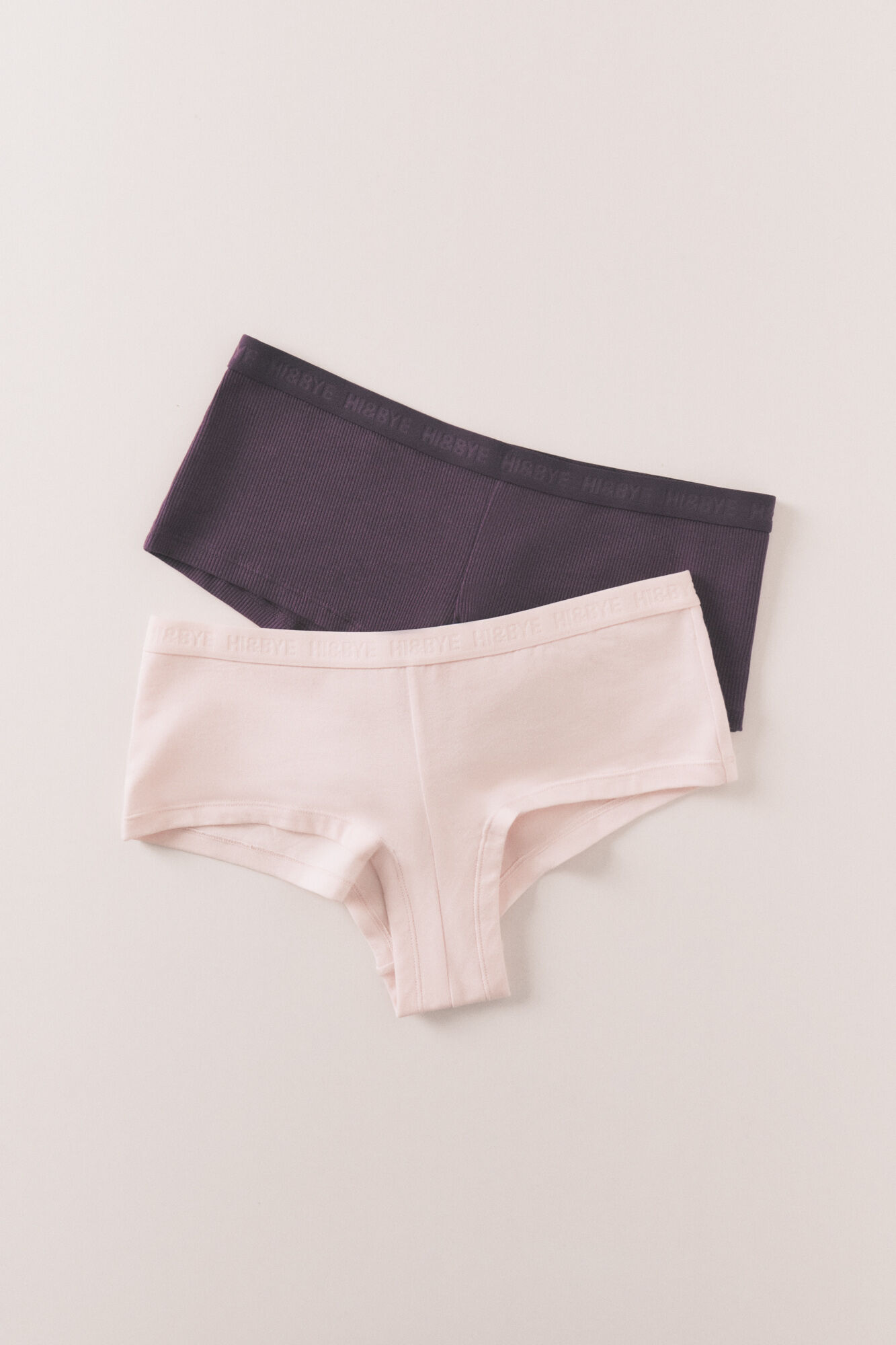HI&BYE Pack 2 panties boxer de algod&oacute;n morado rosa