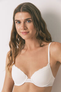 Women'secret BEAUTIFUL brasier cl&aacute;sica de algod&oacute;n blanco
