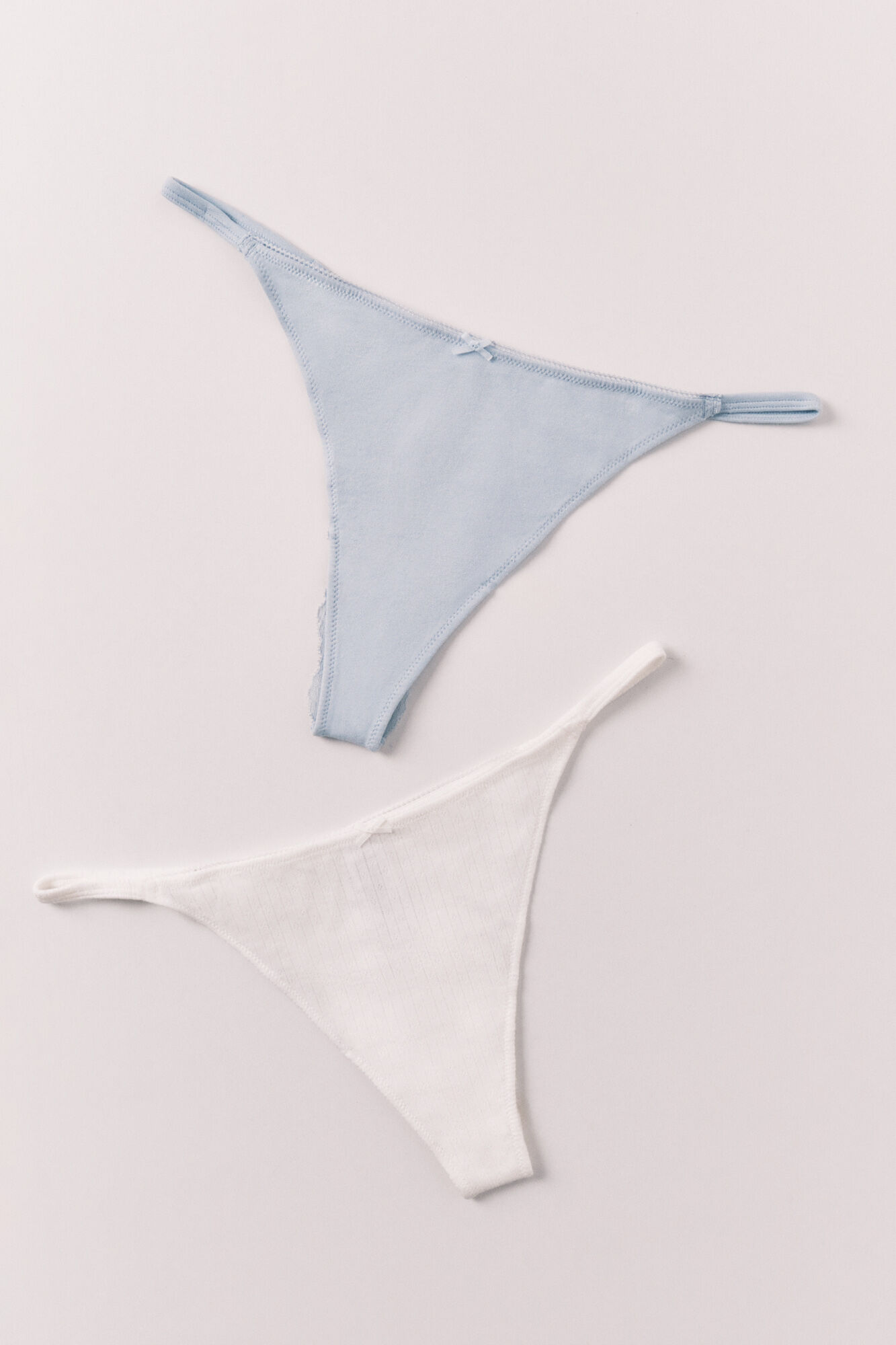 Women'secret Pack 2 tangas de algod&oacute;n de tira azul y amarilla blanco