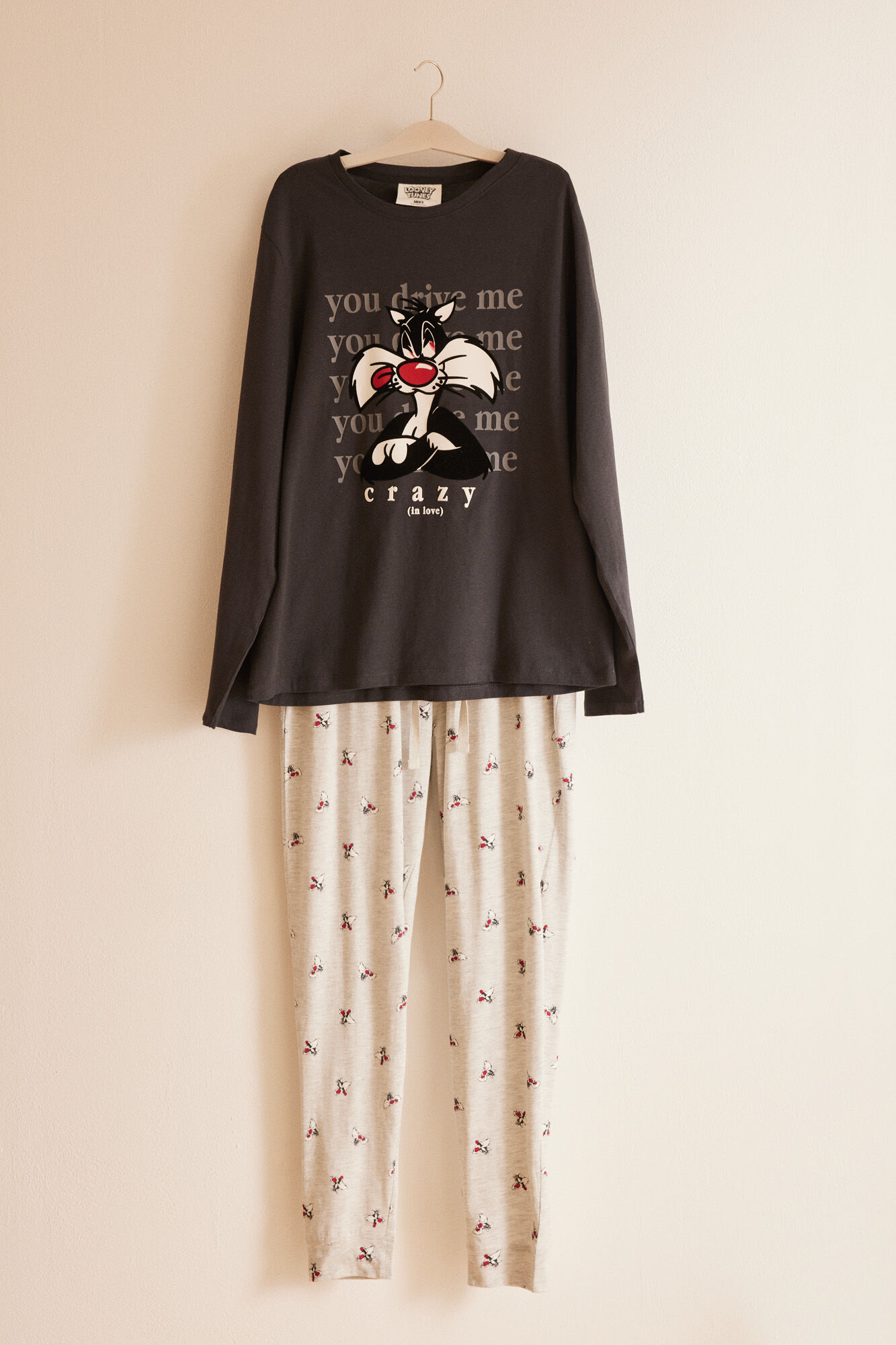 Women'secret Pijama hombre 100% algod&oacute;n Silvestre gris