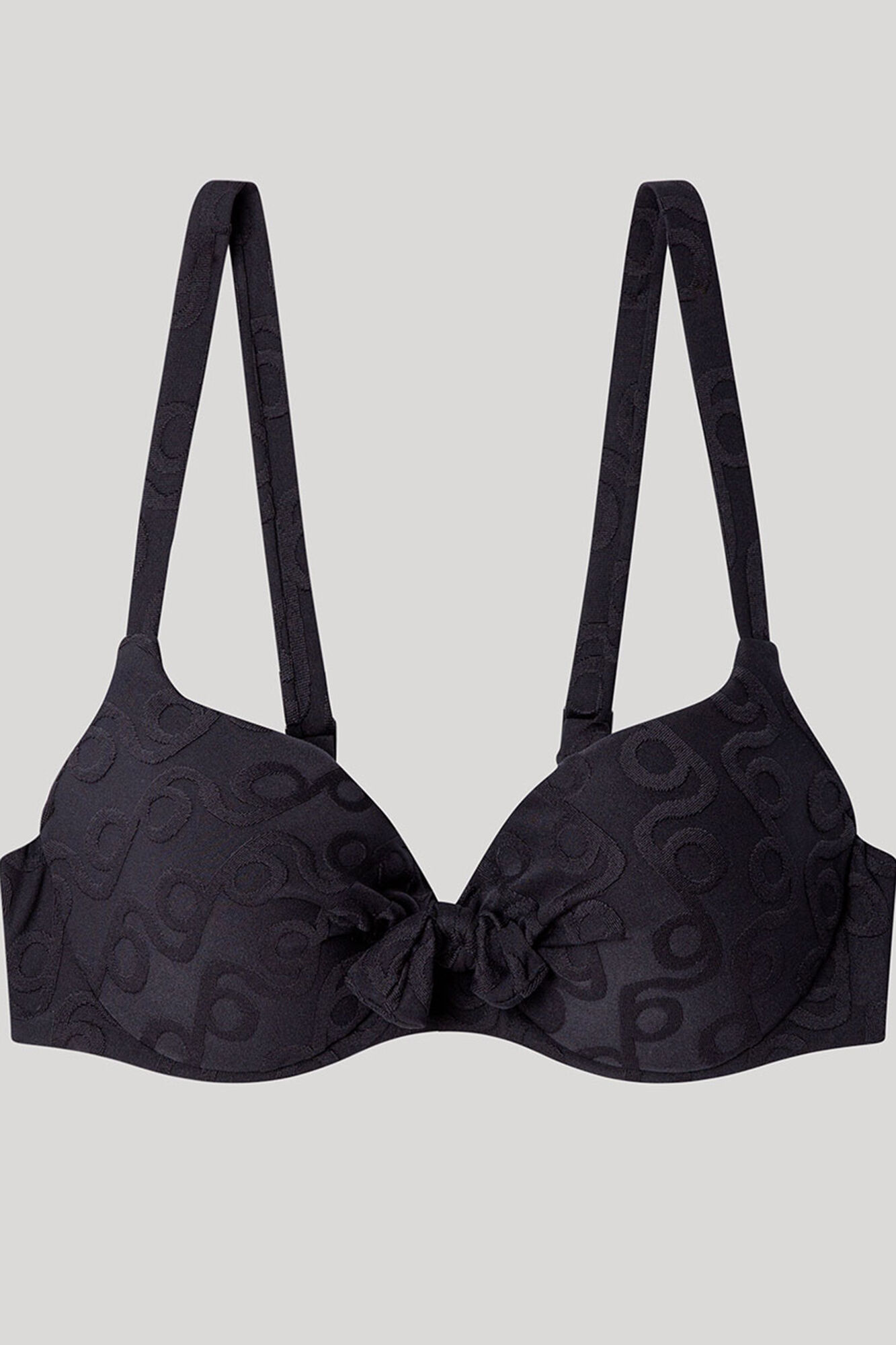 Gisela Top de bikini con capacidad y estampado geom&eacute;trico negro negro