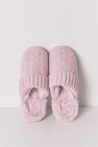 Women'secret Pantuflas para casa cómodas de pelo trenzado