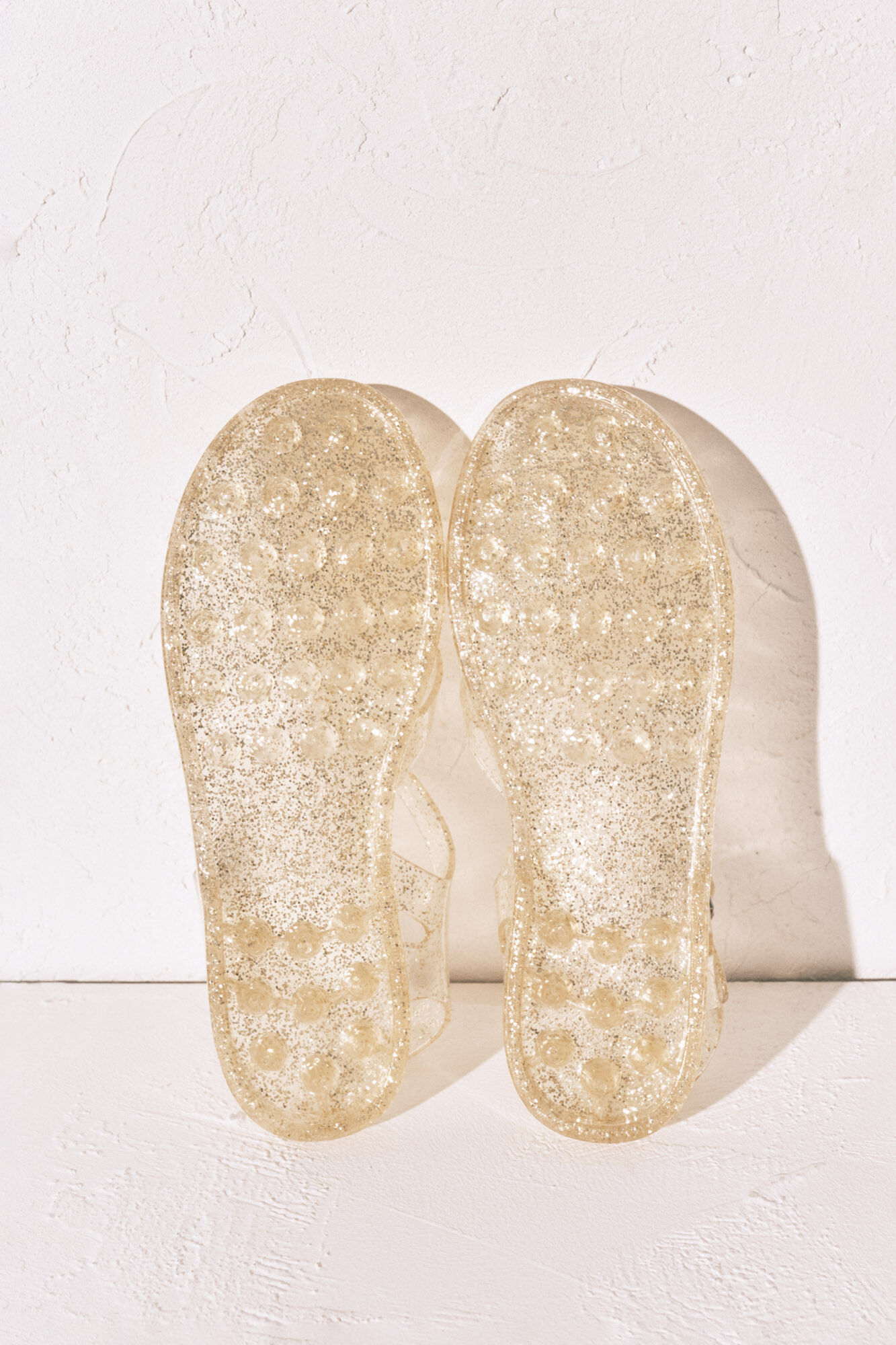 Women'secret Sandalias cangrejeras jelly dorado kaki