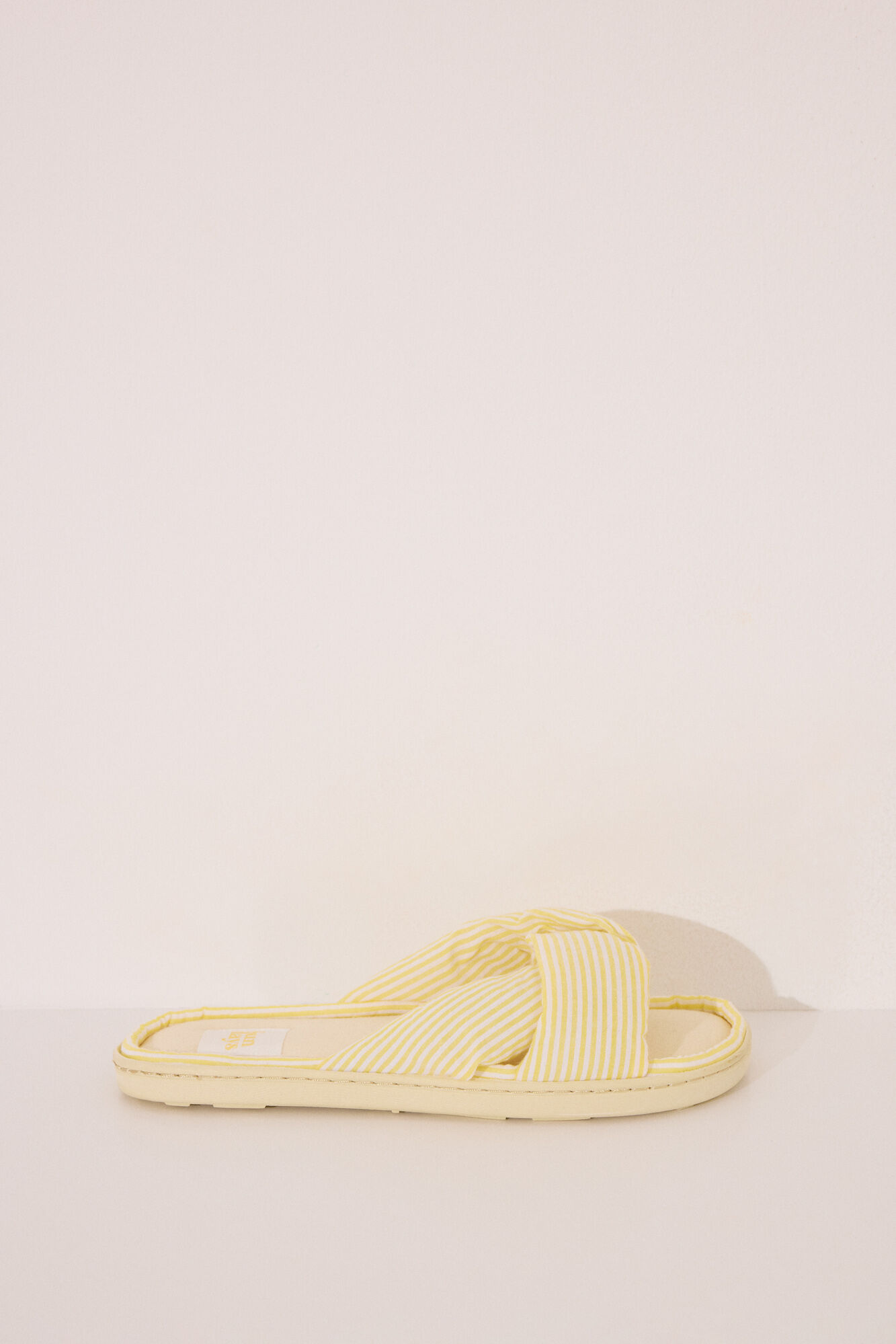 Women'secret Pantuflas para casa de seersucker amarillas amarillo