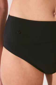 Womensecret Panty de bikini moldeador de cintura alta negra negro
