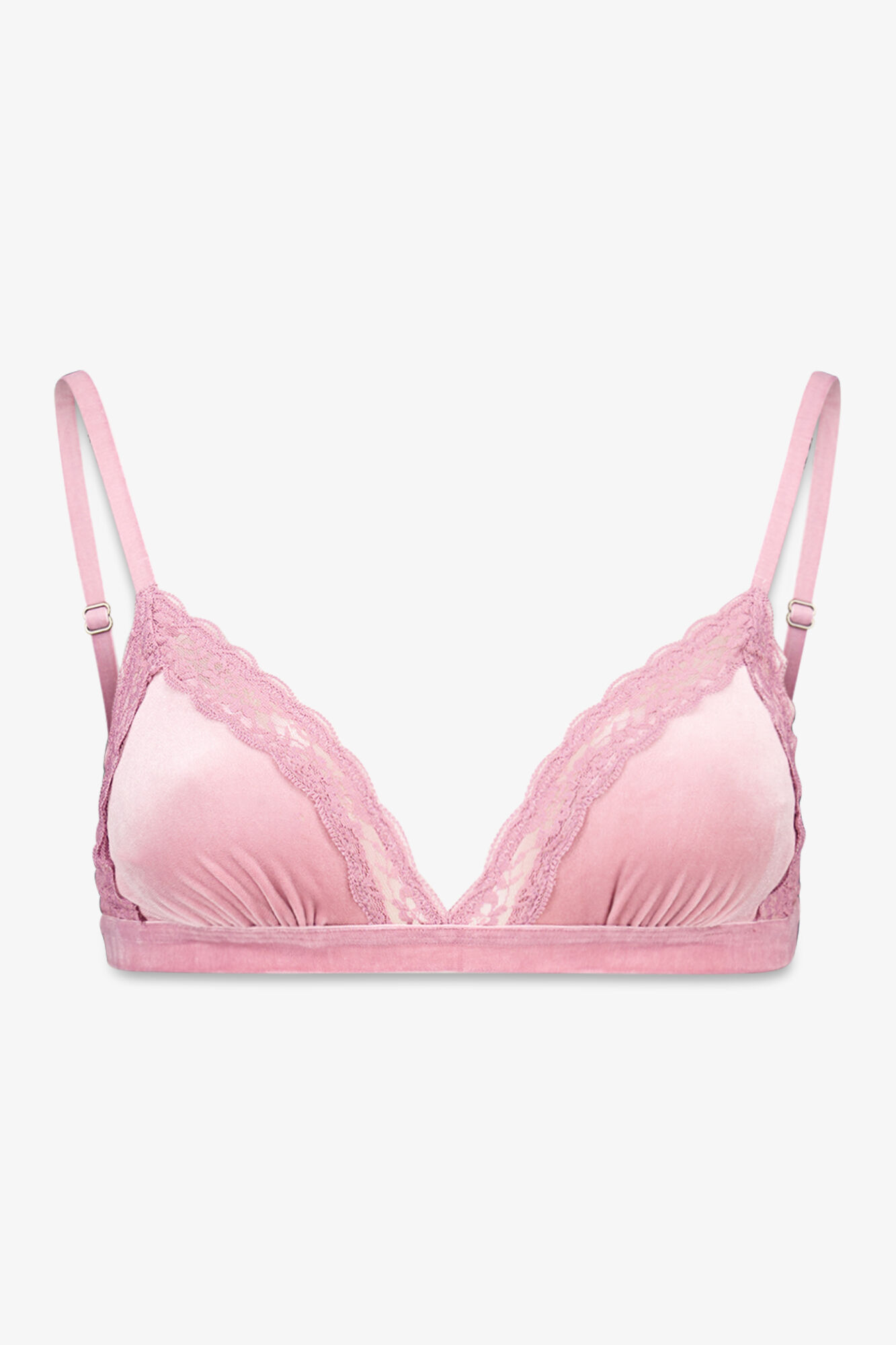 Women'secret Brasier triangular de terciopelo rosa NATURAL rosa