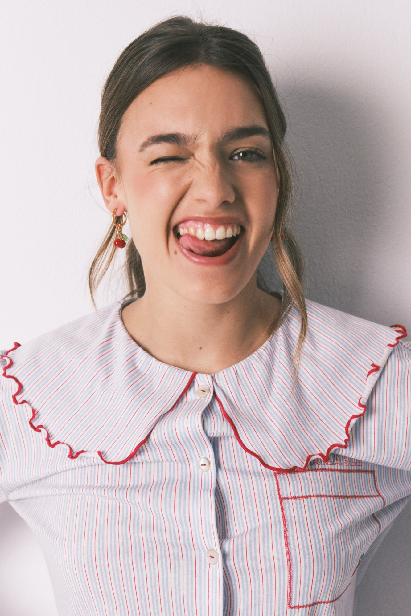 Women'secret Pijama larga de algod&oacute;n cuello Peter Pan estampado