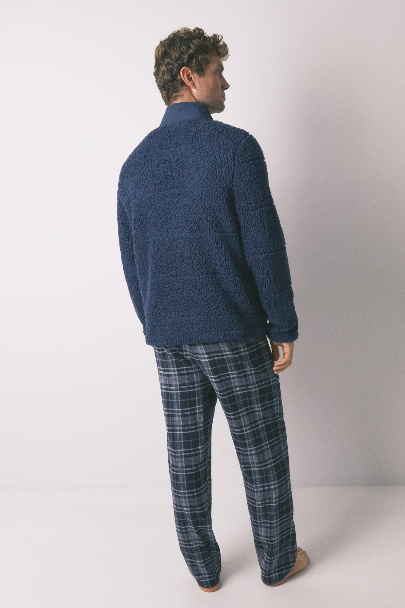 Women'secret Bata con media borrego azul azul