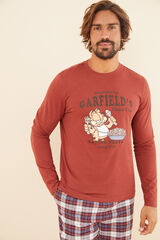 Womensecret Pijama larga hombre 100% algodón Garfield naranja
