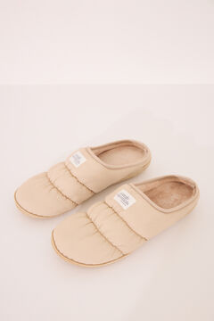 Womensecret Pantuflas nylon acolchado beige café