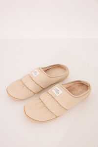 Womensecret Pantuflas nylon acolchado beige café