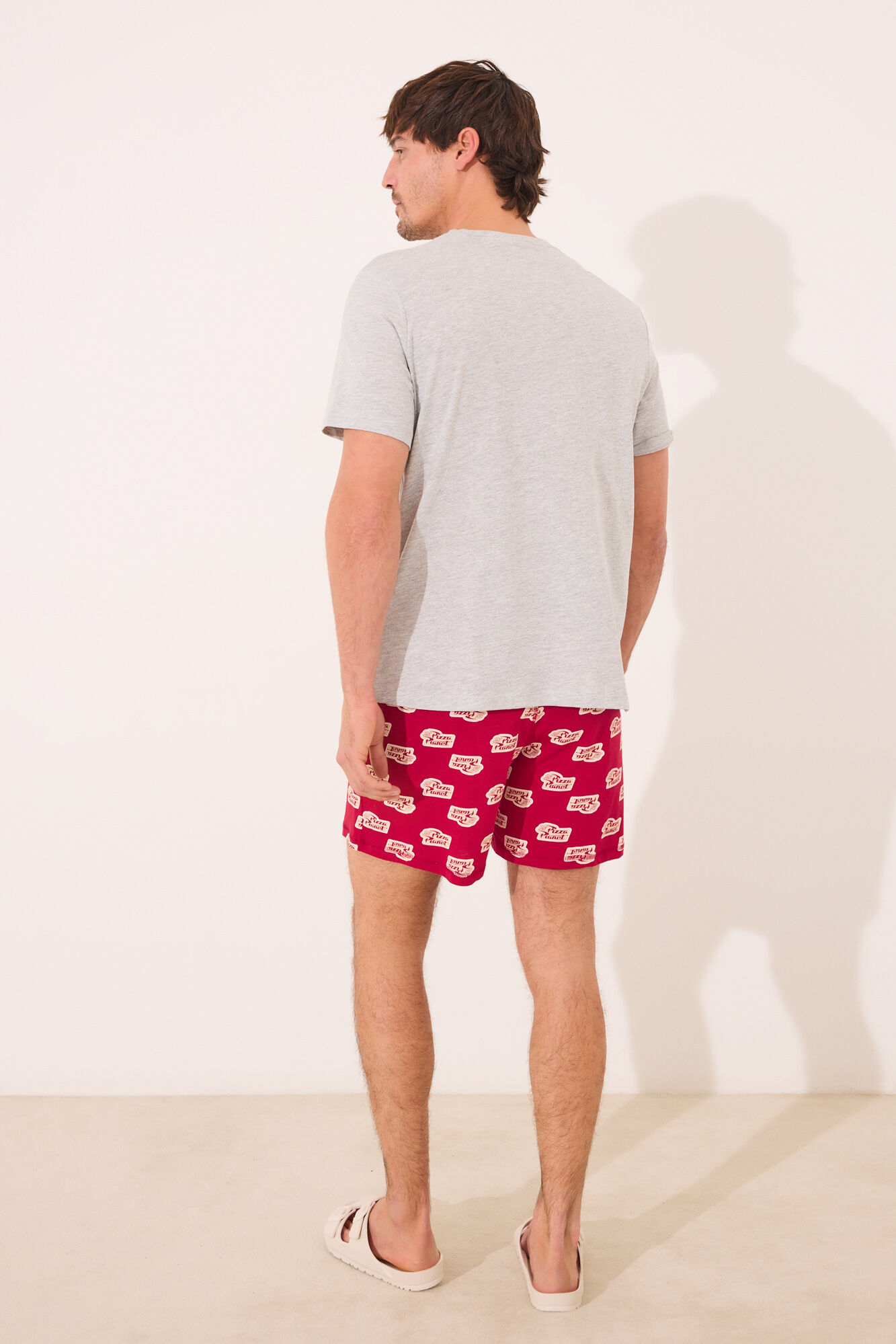 Women'secret Pijama corta hombre 100% algod&oacute;n Pizza Planet rojo