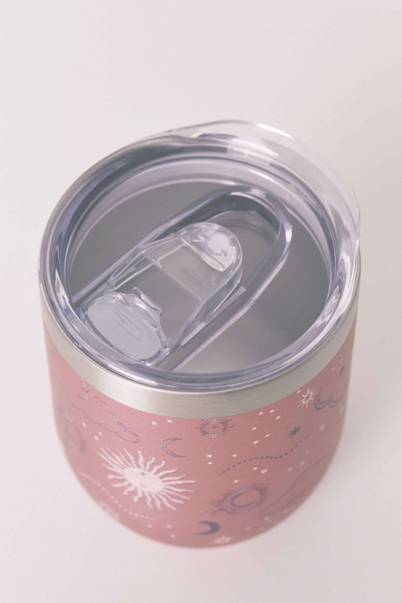 Women'secret Taza t&eacute;rmica de metal rosa con estampado astral rosa