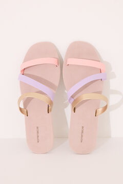 Womensecret Pantuflas tiras cruzadas blanco