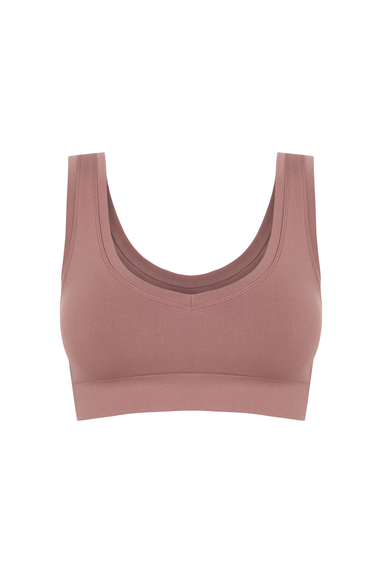 Women'secret LOVELY top reversible sin costuras en color marr&oacute;n caf&eacute;
