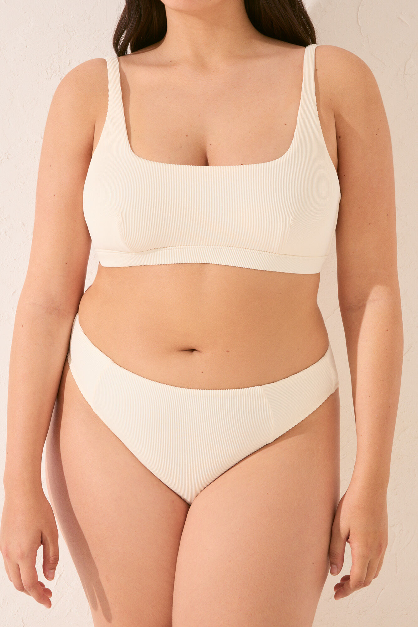 Women'secret Panty de bikini ancha de canal&eacute; crema marfil