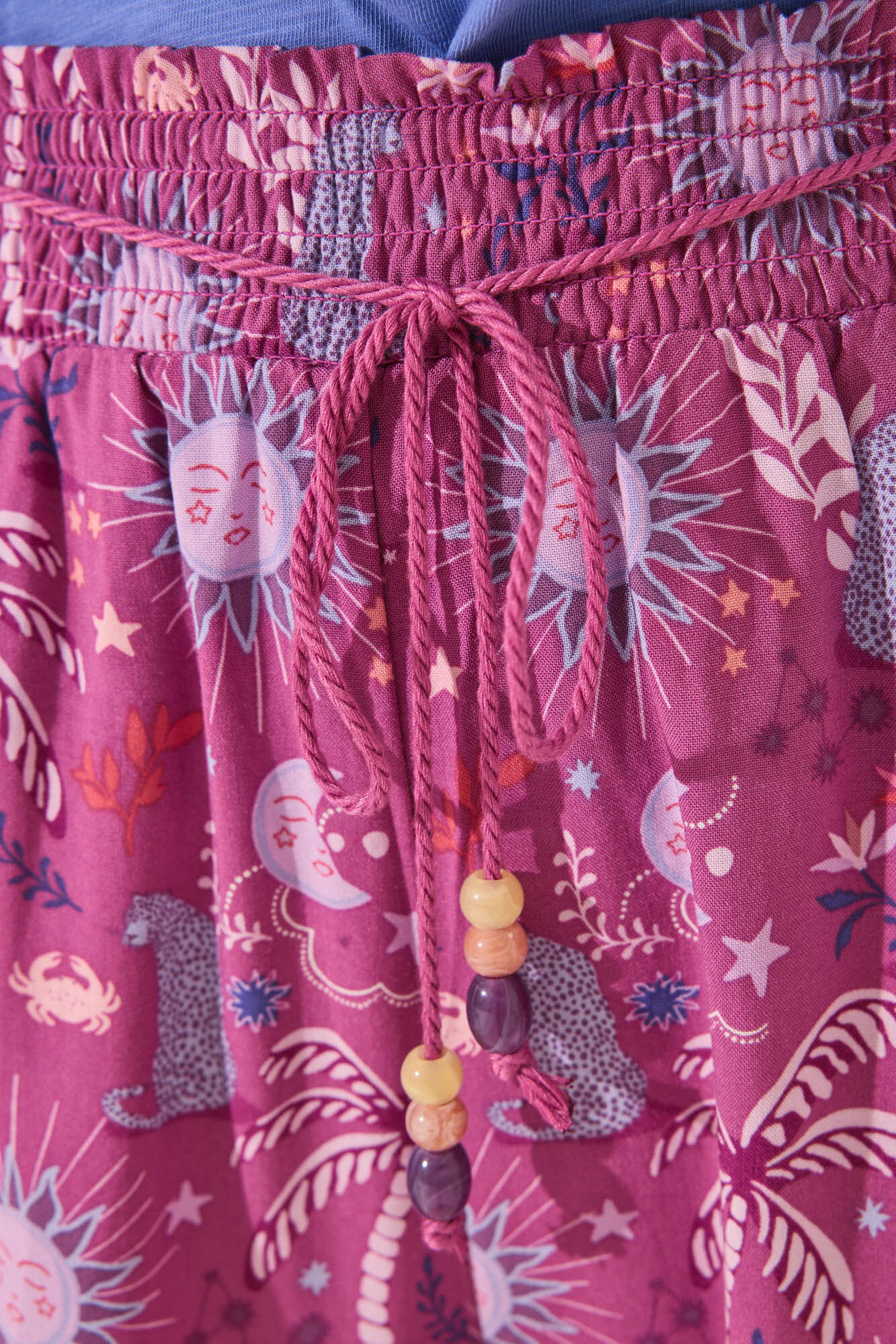 Women'secret Pantal&oacute;n de viscosa con estampado morado/lila estampado