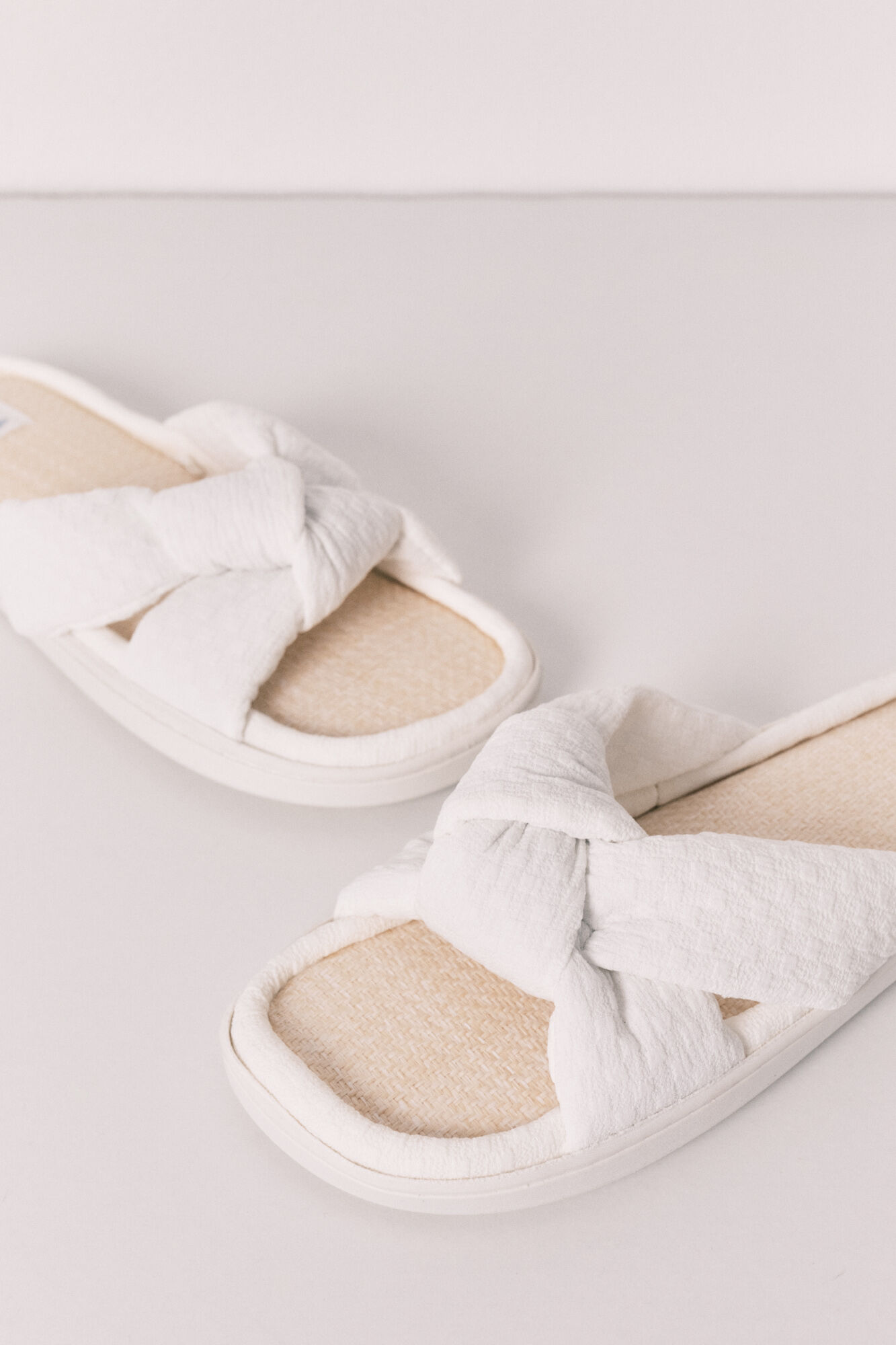 Women'secret Sandalias de nudo y rafia blanco