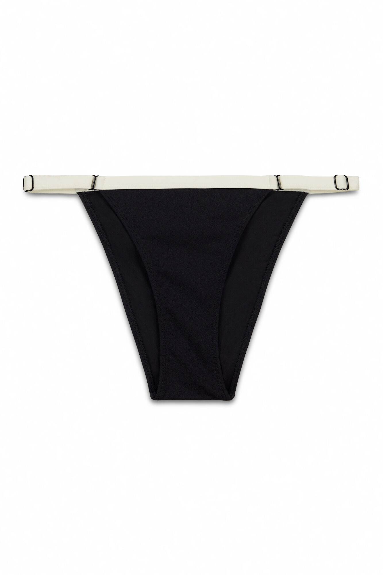 Women'secret Panty bikini cl&aacute;sica color block B&W negro